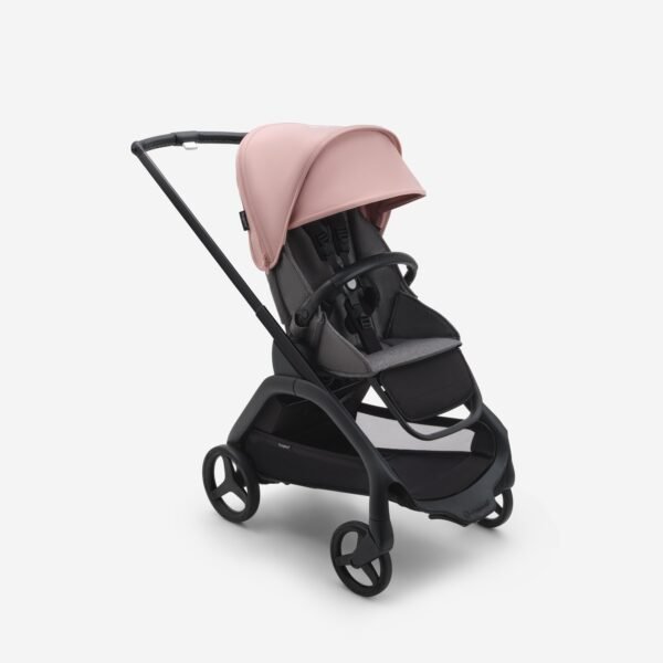Bugaboo Seat Stroller black chassis grey melange fabrics morning pink sun canopy x PV006841 01 scaled